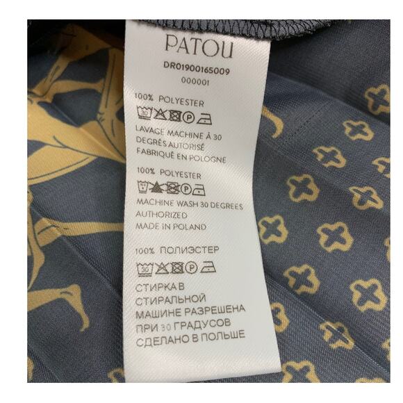 Patou Black Pleated Egyptian Print Dress sz 36 (6 small) Long Ankle Length Maxi - Picture 9 of 10